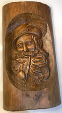 Vintage Oberammergau German Wood Carving Plaque Detert Garmisch Log Relief 17
