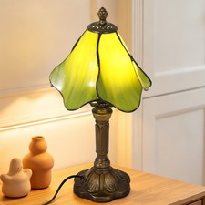 Green Glass Inverted Petal Lampshade,Tiffany Home Decoration Lighting Table Lamp picture