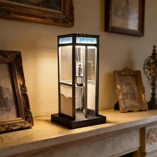 Retro British Style Mini Telephone Booth Night Light for Bedroom & Home Decor US picture