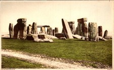 Stonehenge Pre-Excavation Photochrom PC 1900s Divided Back Wiltshire Unused picture