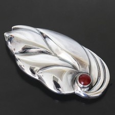 Georg Jensen Akaishi Silver Brooch 925 Large 6.5cm 39g Good Condition picture