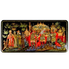 Tale of Tsar Saltan Russian Lacquer Box Keepsake Jewelry Box Pushkin Fairytale picture