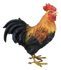 Rustic Western Proud Country Chicken Rooster In Stately Pose Figurine 8