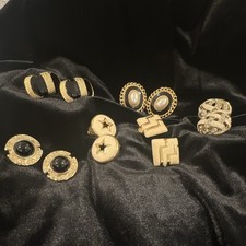Set Of 6 Pairs Of 1980 Style Clip On Women’s Earrings picture