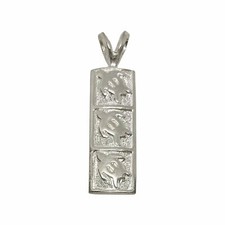 Hawaiian Solid 925 Jewelry Sterling Silver Honu Sea Turtle 8mm Vertical Pendant picture