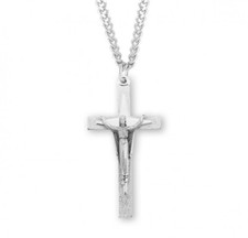 Large Sterling Silver Risen Christ Crucifix Cross Pendant Medal Necklace picture