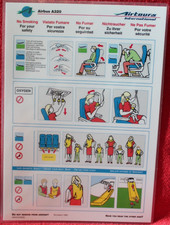 Airtours International Airbus A320 Safety Card AIH/012/A320 November 1993  picture