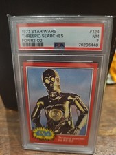 Threepio Searches for R2-D2 - 1977 Topps Star Wars #124 PSA 7 picture