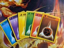 Pokemon Card Bundle - Base Set Energy X6 Cards - Original WOTC 90s Vintage picture