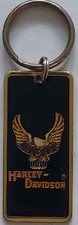 Vintage 1984 Harley Davidson Baron Brass Keychain Artistry In Iron Key Ring picture