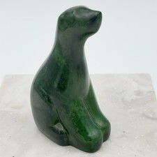 Carved Green Soapstone Polar Bear by Tamarack Stonecraft in Canada picture