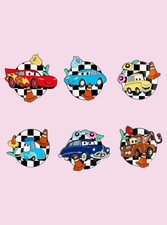 Disney Pixar Cars Checkered Blind Box Enamel Pin - Full Set 6 picture