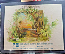 931 ~1880s Victorian Art La Fragrancia Salesman Cigar Label Krueger Braun NOS picture