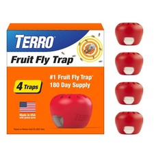 TERRO Fruit Fly Trap 4-Pack, 180 Day Lure Supply, Food-Based Lure picture