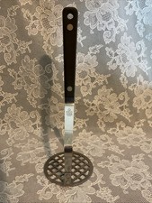 Vintage Ekco Vanadium Stainless Steel 9.5” Potato Masher Black Handle Sturdy USA picture