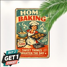 Baking Because Murder Is Wrong Plaque Funny Kitchen Metal Tin Sign 8x12 picture