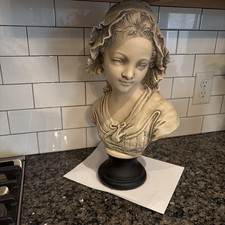 Vintage Grinan Niam French Peasant Girl Bust With Black Base picture