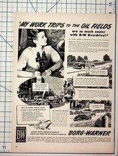 1940s Borg-Warner Overdrive Car Ad Mrs. Phillips Oil Fields Ephemera picture