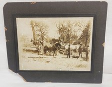 Spring of 1913 Large Cabinet Photo of Horses Digging Basement for House  picture