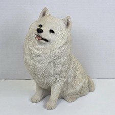 Vintage Sandicast American Eskimo Eskie Dog Sculpture Statue Out Of Prod. USA picture