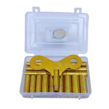 19 Piece Clock Winding Key Set  All Clock Key brass Set No. 000 to 15 Universal picture