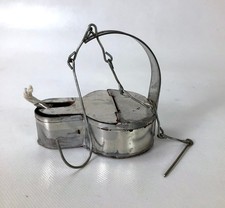 Tin Betty Lamp - 18th Century Primitive Oil Lamp picture