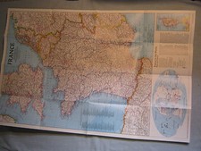 FRANCE MAP + HISTORICAL FRANCE MAP National Geographic July 1989 picture