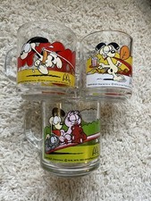 Vintage 1978-1980 McDonald's Garfield Clear Glass Coffee Cups Mugs Set of 3 picture