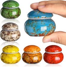 Bucherry 6 Pieces Ceramic Small Urn Orange, Red, Brown, Green, Blue, Yellow picture
