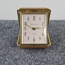 Vintage Phinney-Walker Folding Travel Alarm Clock Germany Wind Up Working picture