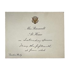 White House Embossed Invitation From First Lady Eleanor Roosevelt 1930s VTG picture