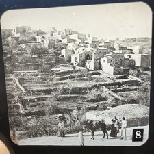 Antique Magic Lantern Glass Slide Holy Land Abu Ghoush  picture