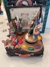 Rare Vintage Enesco Multi Action Music Box  Painting Art Mice Plays 