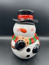 Telaflora Snowman Christmas Cookie Jar Holiday Decor picture