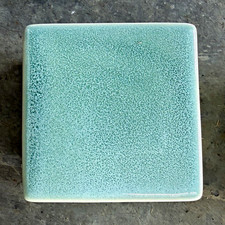 Set of 2 Green Ceramic Square Trinket Box, Decorative Lidded Keepsake Box picture