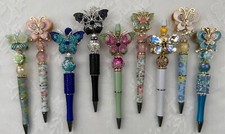 Custom hand made beaded pens Bling pens Gifts, basket filler, Collect picture