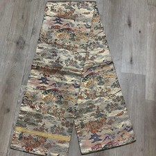 Japanese Nishijin Ori Maru Obi Belt Gold Thread Karaori Retro Full-Length Musou  picture