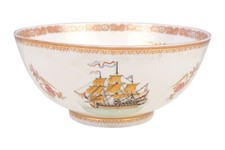Oriental Boat Motif Decorative Porcelain Bowl 10