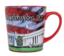 Washington DC Monuments Souvenir Ceramic Coffee Mug 12oz Glossy Vibrant Red NEW picture