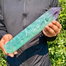 3LB  Natural rainbow fluorite obelisk quartz crystal wand point Gem Healing picture