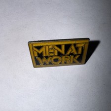 Men at Work vintage enamel Rock lapel or hat pin.  picture