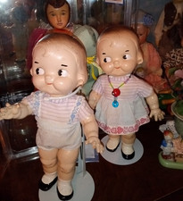 RARE Vintage 1940s Composition Jointed Horsman Campbell Kids Dolls Boy And Girl  picture