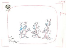 Animaniacs-Wakko/Yakko/Dot-Original Drawing- Animation Award-Signed Ruegger picture
