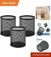 Elegant 3-Pack Pen Holders: Stylish Desk Accessories with Non-Slip EVA Base picture