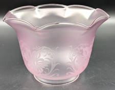 NOS Vintage Vianne Lavender Blush Etched Frosted Victorian Shade, 4” Fitter picture