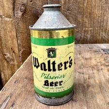 RARE WALTER'S PILSENER BEER 1950S CONE TOP BEER CAN EAU CLAIRE WISCONSIN picture
