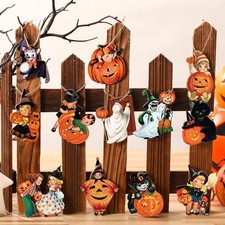 24 Pcs Vintage Halloween Ornaments for Tree Decorations Black Cat picture