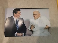Ronald Reagan Campain Postcard John Paul Ii picture