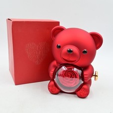 Cute Teddy Bear Preserved Rose Eternal Flowers Rotating Rose Box New In Box picture