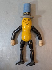 Vintage 1930s Mr. Peanut Wooden Advertising Doll Articulated Figure picture
